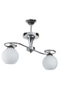 Yonca Modern Chrome Color White Glass 2 Pcs Chandelier - Swordslife