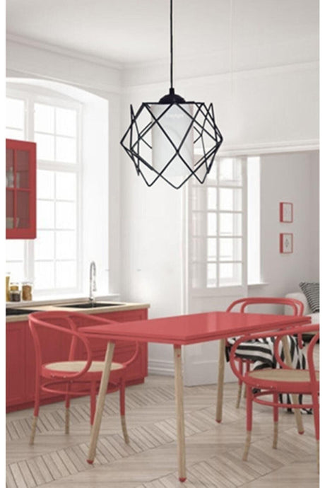 Koza White Glass One Kitchen, Hallway, Hallway Pendant Chandelier - Swordslife
