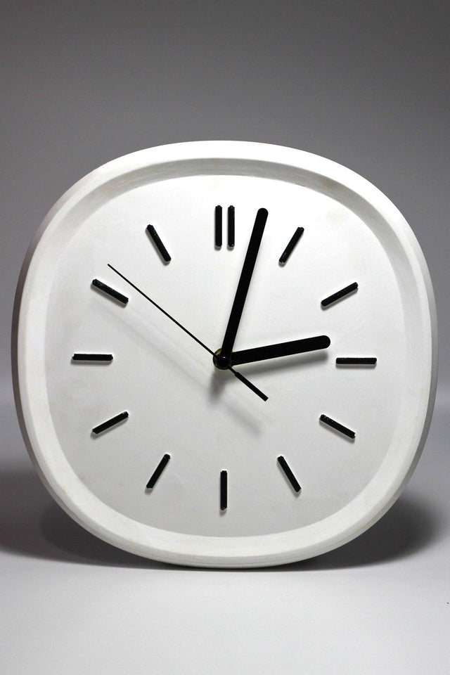Colorful Design Square Concrete Wall Clock | white 26cm - Swordslife