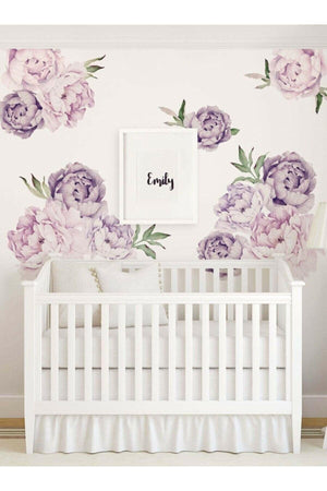 Colorful Peony Flowers Giant Wall Sticker - Swordslife