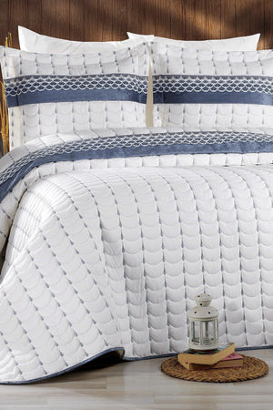 Colors Micro Double Bedspread Cream Anthracite - Swordslife