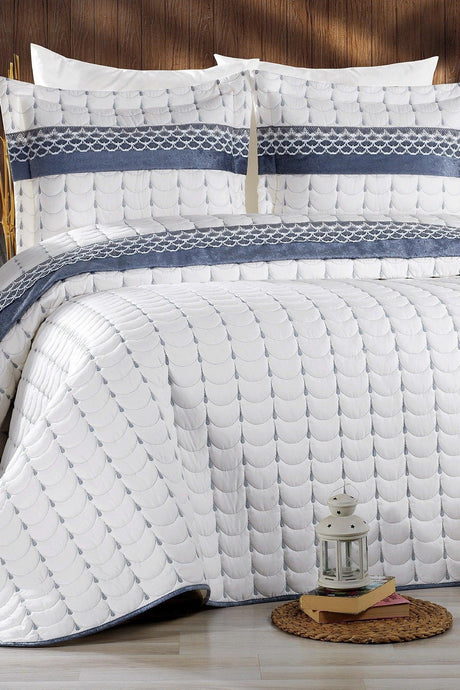 Colors Micro Double Bedspread Cream Anthracite - Swordslife