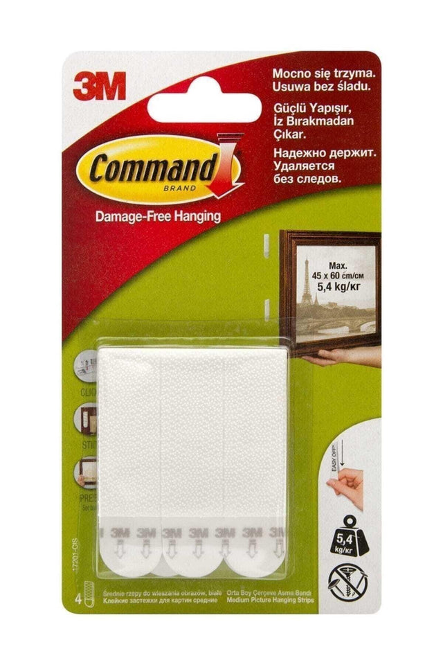 Command Medium Size Hook and Loop Tape (17201-4Pk)