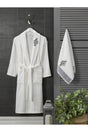 Compass Embroidered Cotton 2 Piece Bathrobe Set - Swordslife