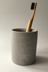 Concrete Toothbrush Holder Gray Marble Pattern