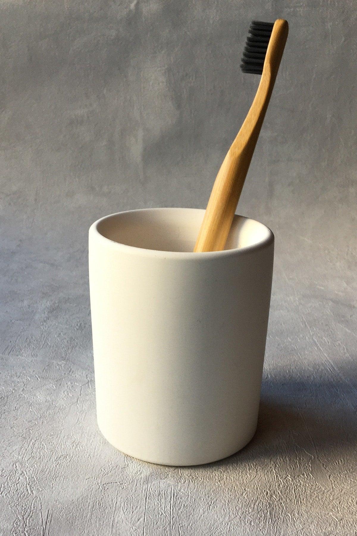 Concrete Toothbrush Holder White - Swordslife