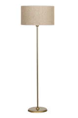 Conic Tumbled Single Leg Metal Flat Floor Lamp Burlap Effect - Swordslife