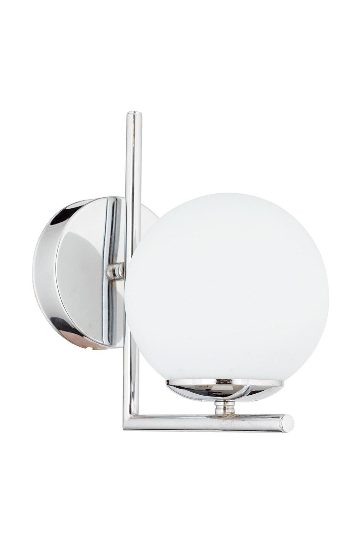 Korner Modern Sport Decorative Chrome Color Glop White Glass Wall Sconce - Swordslife
