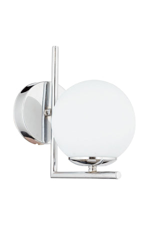 Korner Modern Sport Decorative Chrome Color Glop White Glass Wall Sconce - Swordslife