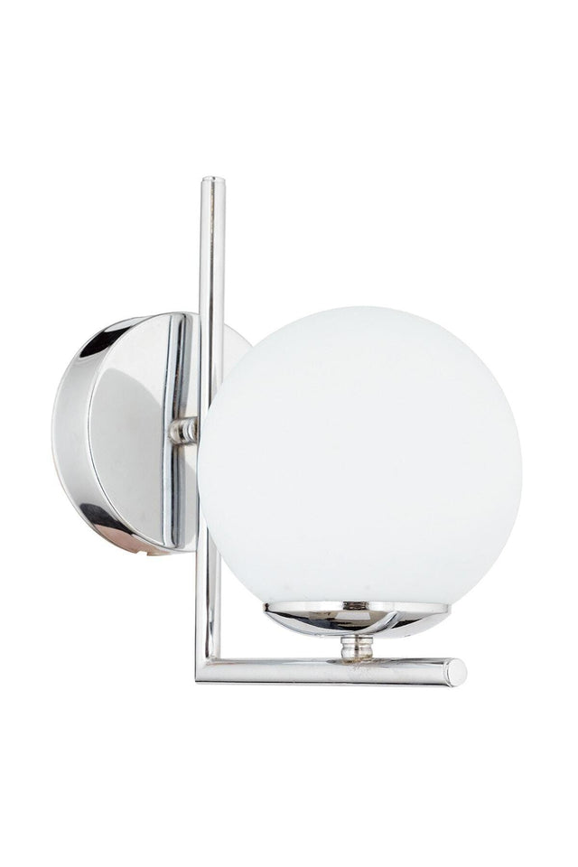 Korner Modern Sport Decorative Chrome Color Glop White Glass Wall Sconce - Swordslife