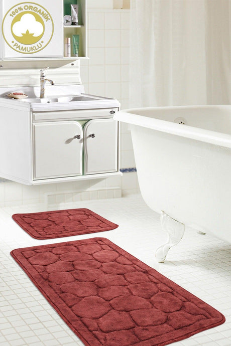 Cotton Double Bath Set Brandy Claret Red