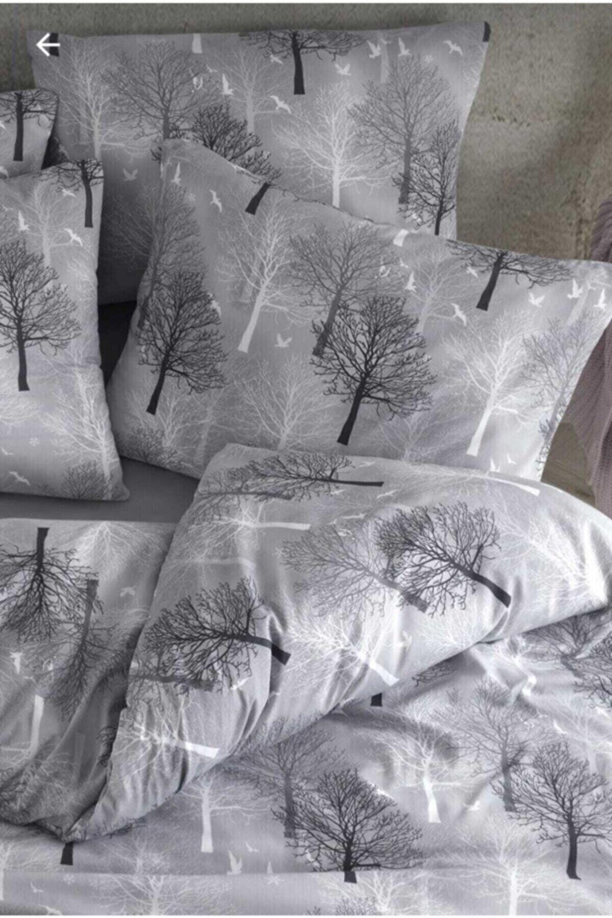 Cotton Gray Tree Double Duvet Cover Set - Swordslife