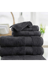 Cotton Luxury Bath Head Face Towel Set of 6 Black - Swordslife