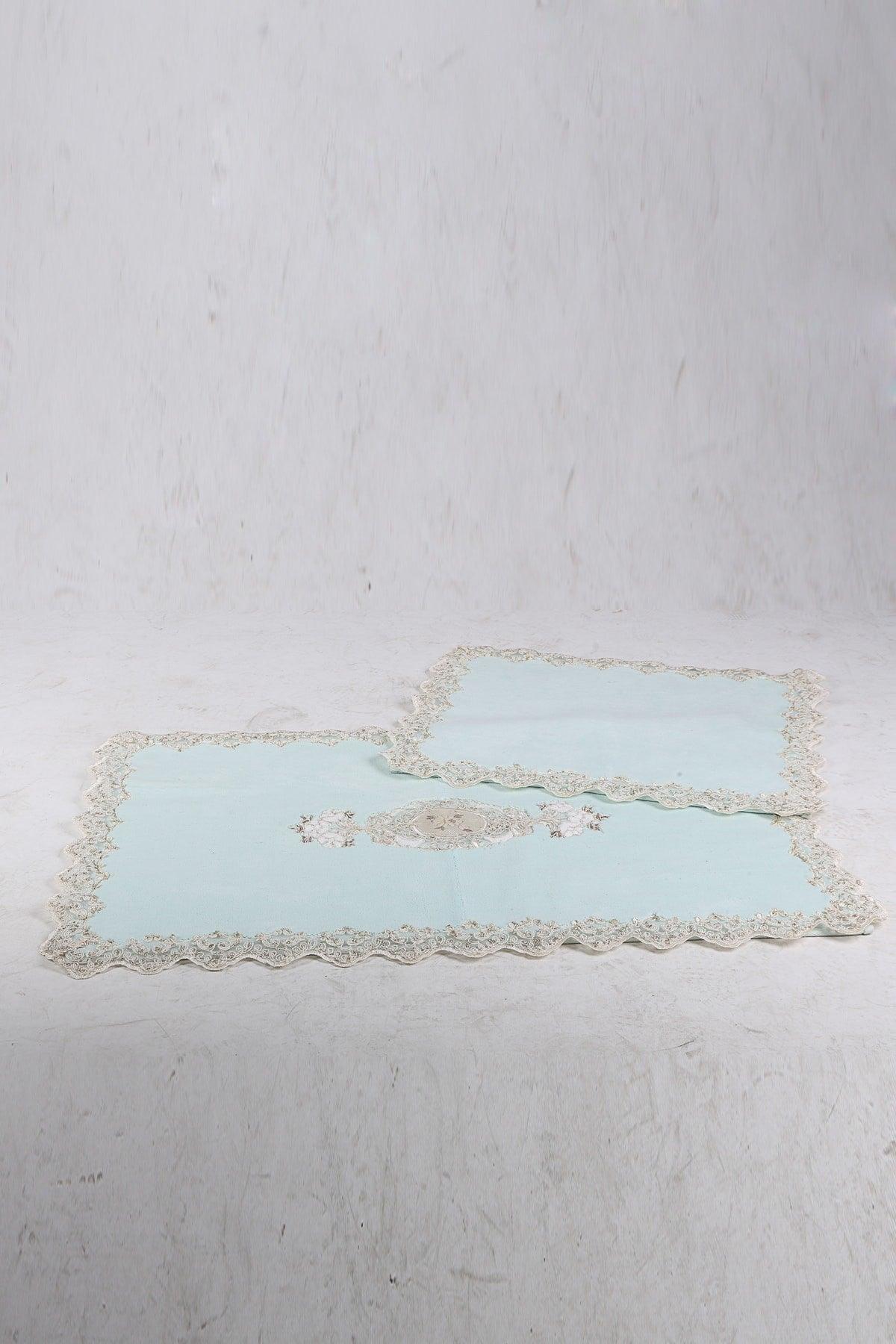 Cotton Lux Cornered Mint 2 Pack Cotton Bath