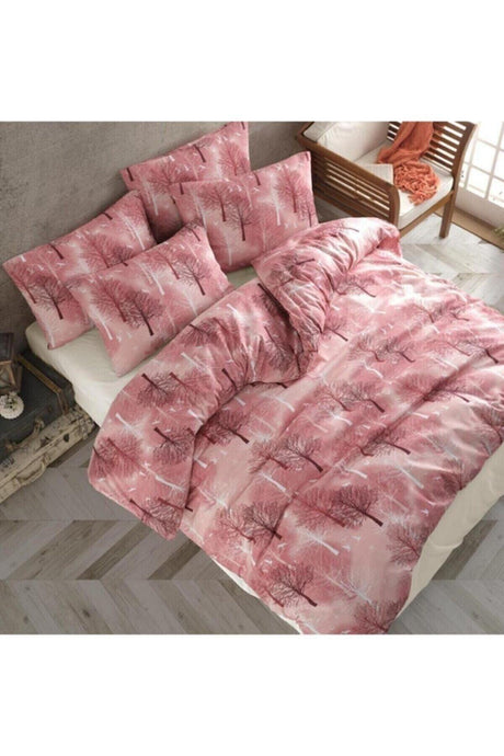 Cotton Pink Tree Double Duvet Cover Set - Swordslife