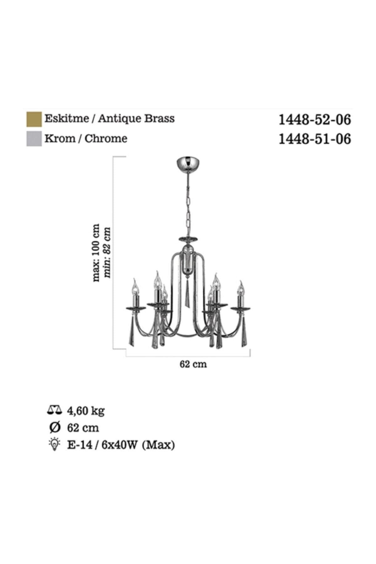 Countess 6 Tumbled Chandelier 6xe14 - Swordslife