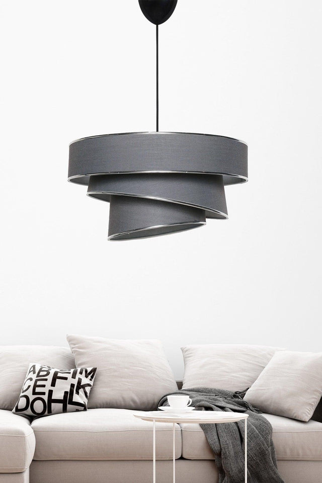 Couper Pendant Lamp Chandelier Anthracite Silver Mdrn-45 - Swordslife