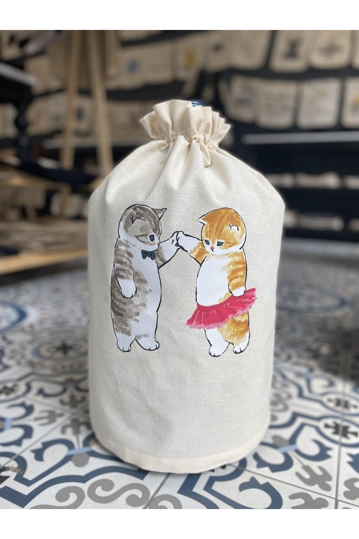 Cream Carboy Cover Dancing Cats Printed - Swordslife