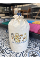 Cream Carboy Cover Cats Eating Pizza Printed - Swordslife