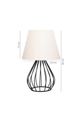 Cream Fabric Metal Body Double Lampshade Set Ayd-2603 - Swordslife