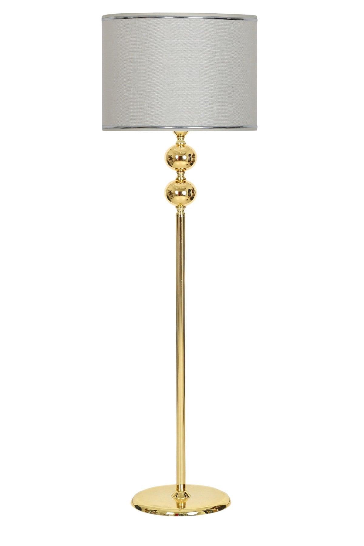 Cream Gold Plated Single Leg Floor Lamp - Swordslife