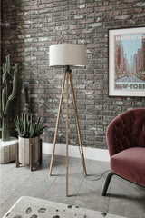 Cream Head Tumbled Leg Tripod Floor Lamp - Swordslife