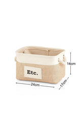 Rectangular Jute Basket With Cream Trim - Small - Swordslife