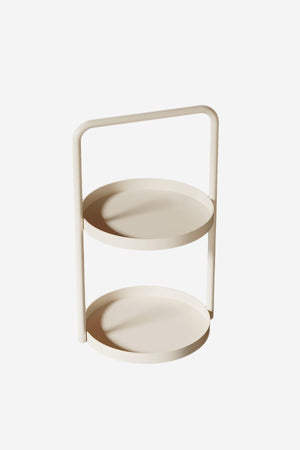 Cream Bi-Tier Round Organizer - Swordslife