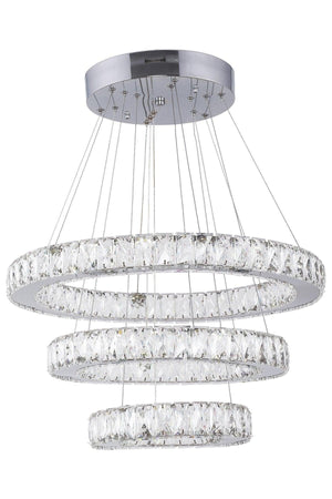 Crystal 3 Tiers Round Led Chandelier - Swordslife