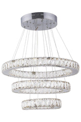 Crystal 3 Tiers Round Led Chandelier - Swordslife