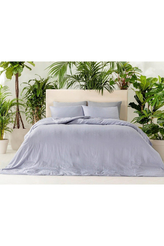 Crystal Silky Twill Double Duvet Cover Set 200x220 Cm Blue - Swordslife