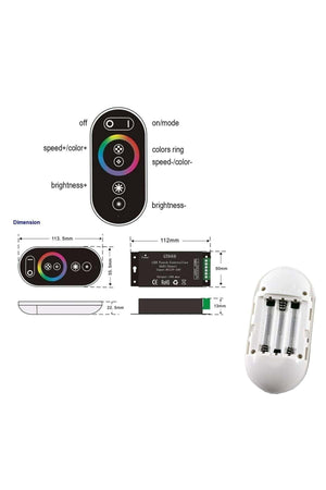 CT-666 RGB Controller 12-24v 18a