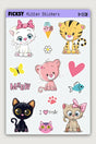 Cute Kitten Sticker Set - 14 Pieces