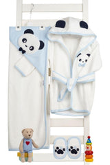 Cute Panda Baby Boy Bathrobe Set New