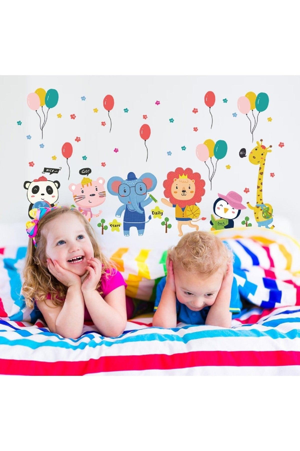 Cute Party Animals Kids Room Wall Sticker For Birthday Party Sticker - Swordslife