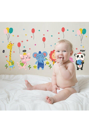 Cute Party Animals Kids Room Wall Sticker For Birthday Party Sticker - Swordslife