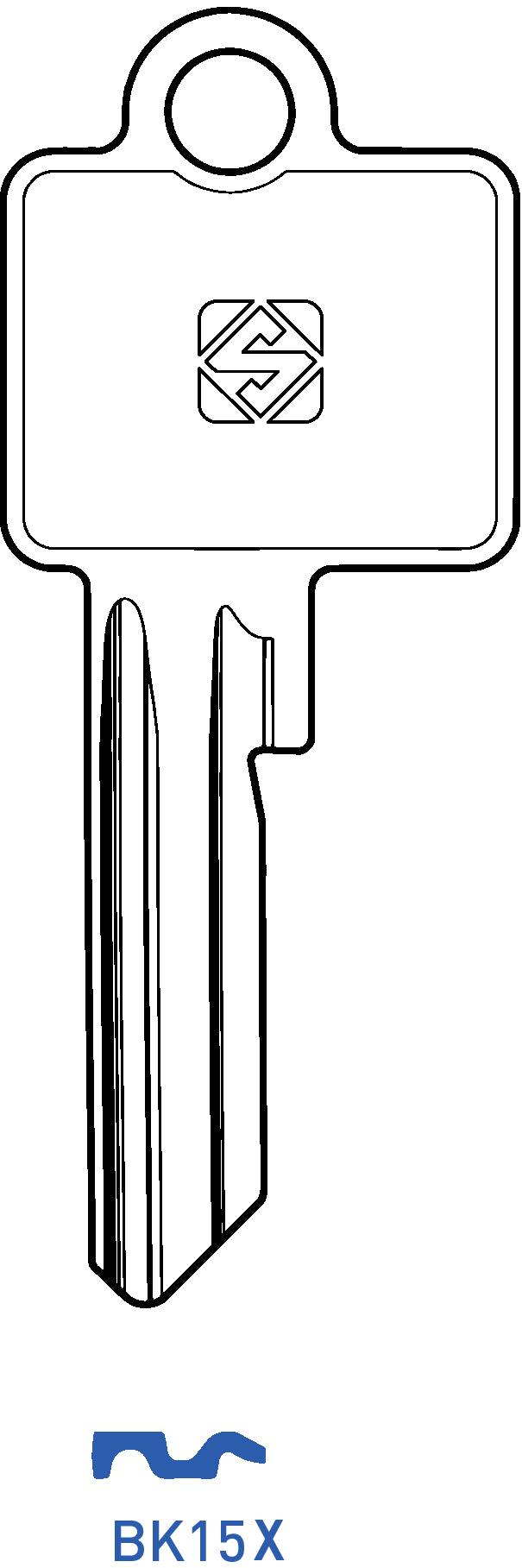 Cylinder key UPPER - SILCA: BK15X (Errebi: KSC5DN) - Swordslife