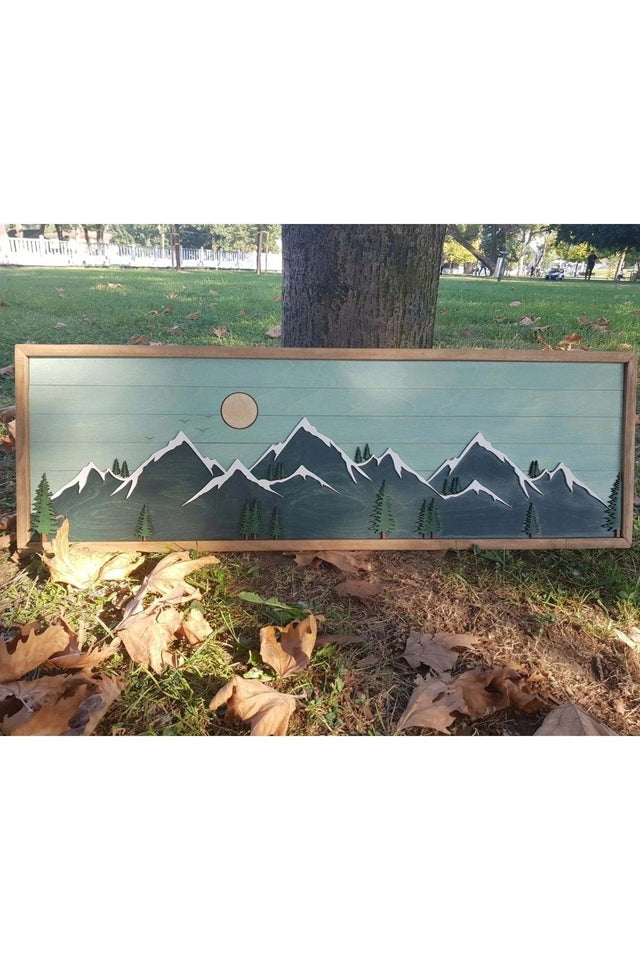 Mountain Wall Art Wood, Wood Wall Art, Modern Farmhouse Decoration, Wall Decor Wood 3d - Swordslife