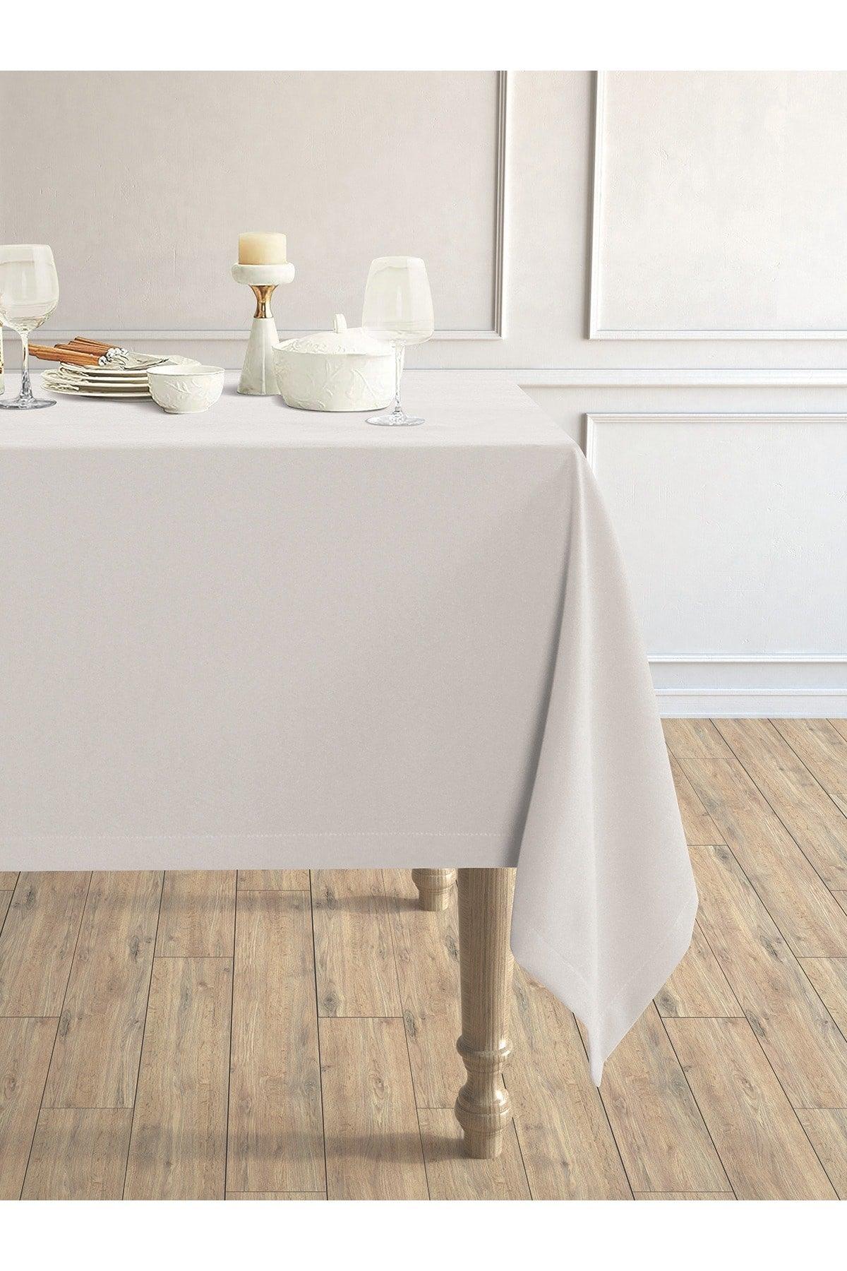 Daily Series Velvet Textured Ecru Color Table Cloth - Swordslife