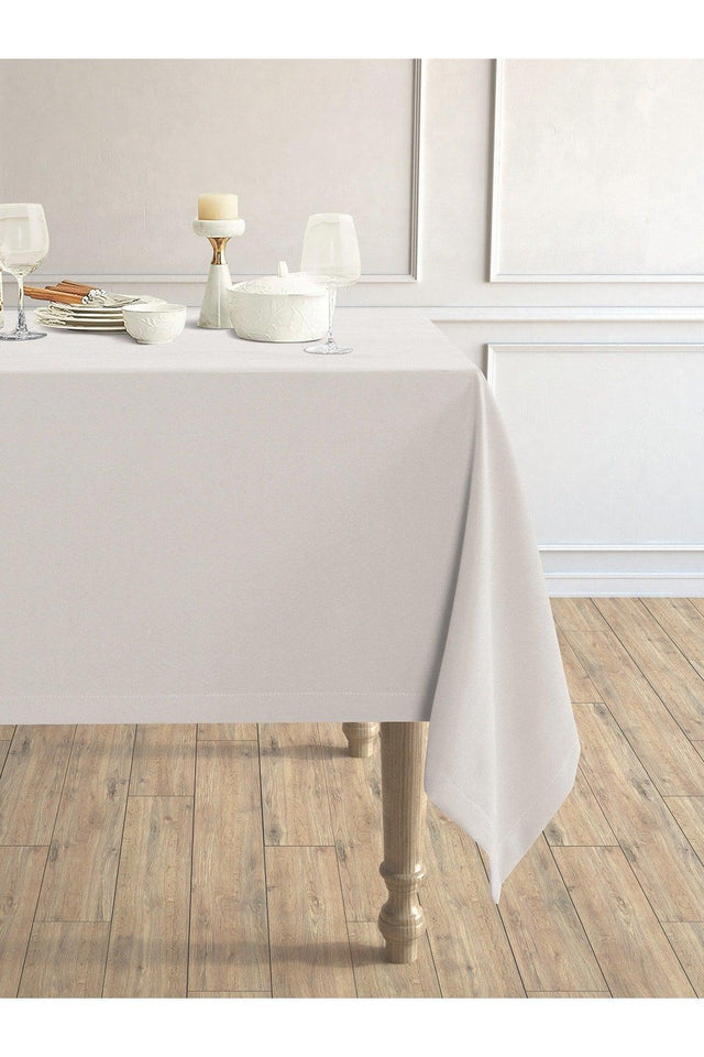 Daily Series Velvet Textured Ecru Color Table Cloth - Swordslife