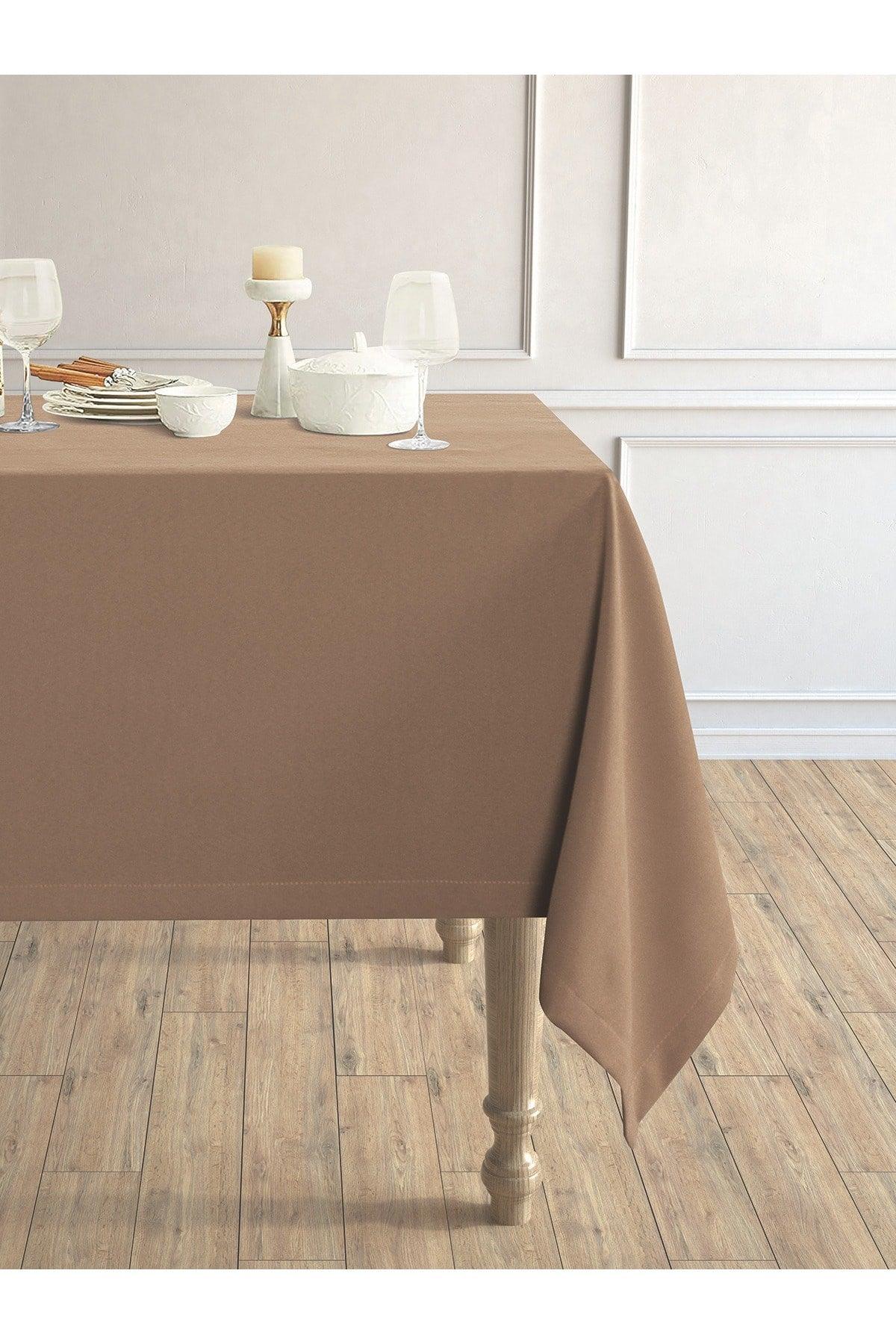 Daily Series Velvet Textured Brown Table Cloth - Swordslife