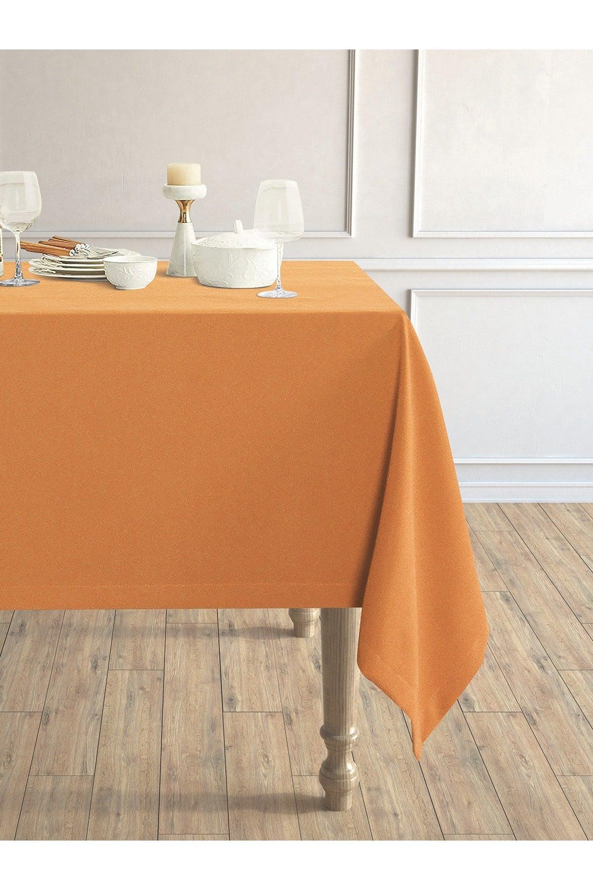 Daily Series Velvet Textured Tangerine Color Table Cloth - Swordslife