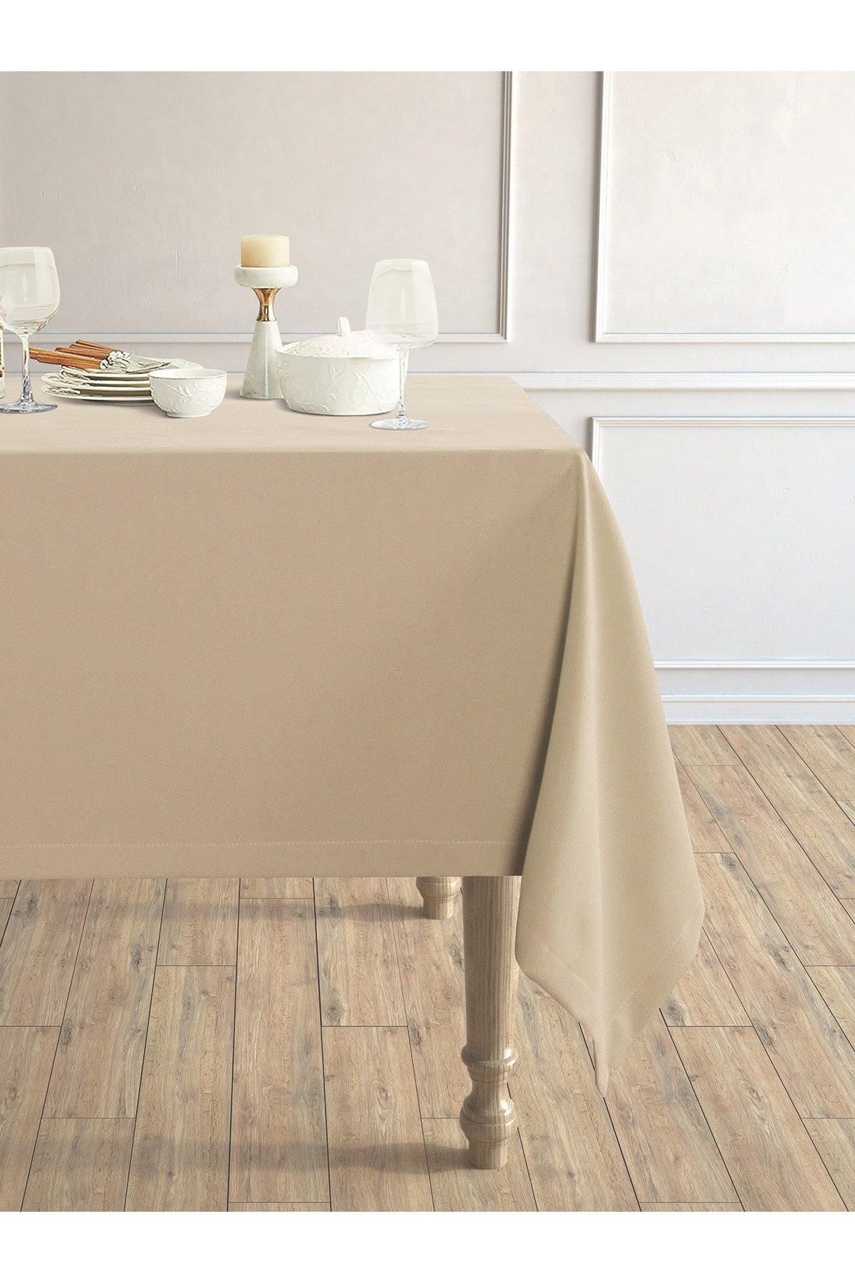 Daily Series Velvet Textured Sahara Beige Table Cloth - Swordslife