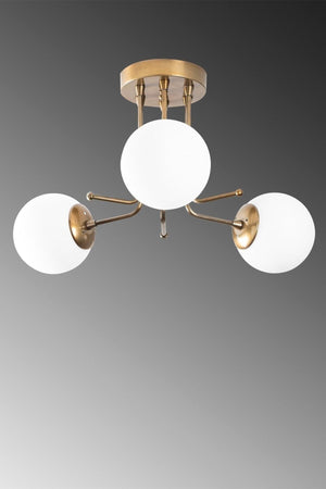 Dallas Tumbled Case White Glass Triple Chandelier - Swordslife