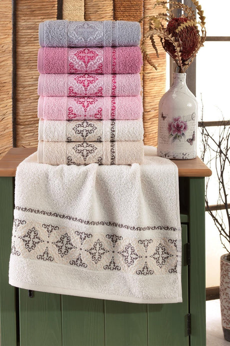 Damask 50x90 Cm 6 Pcs Antibacterial Hand And Face Towel | Cotton - Swordslife