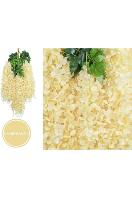 Dangling Artificial Flower Acacia Champagne Color 80 cm 12 Pieces Vineyard With 3 Dangling Branches - Swordslife