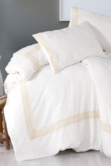 Lace Full Organic White 100% Cotton Double Duvet Cover Pillow Set - Swordslife