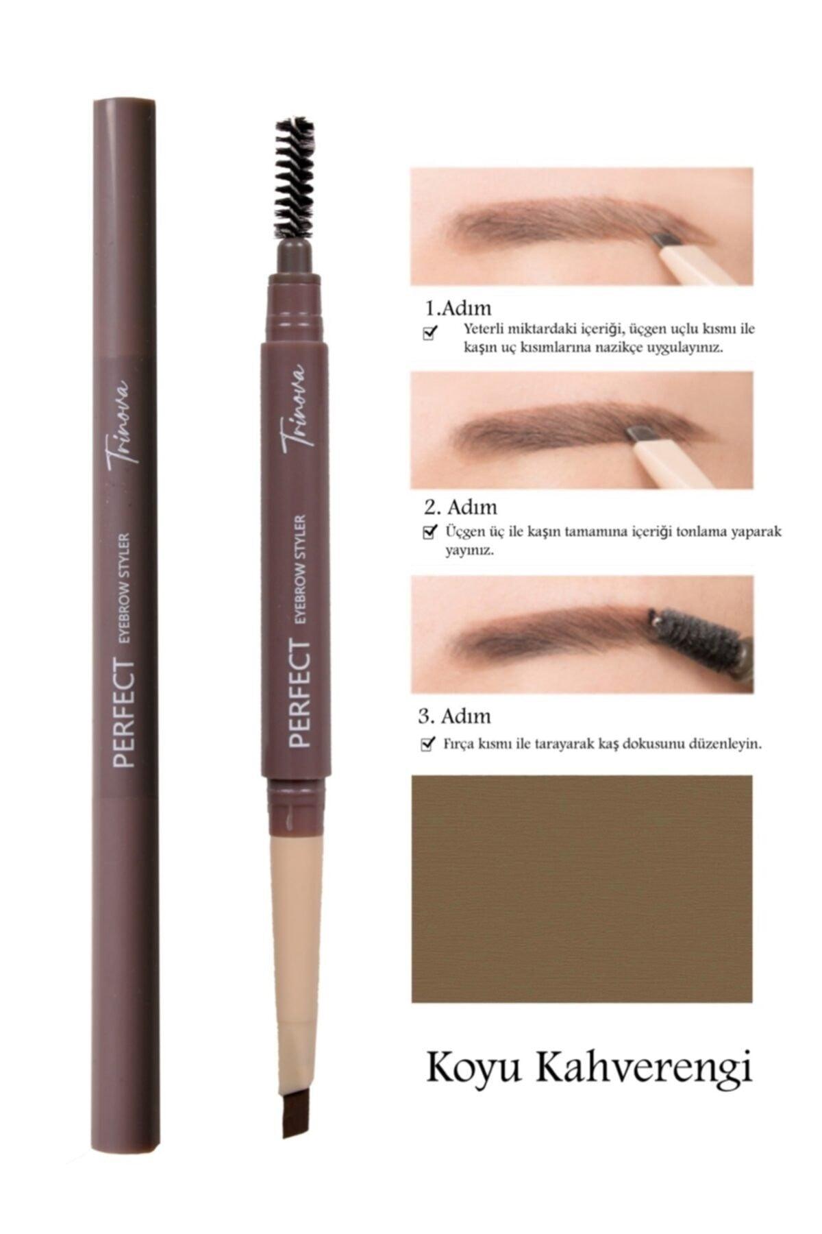 Dark Brown Brushed Eyebrow Pencil Double-ended