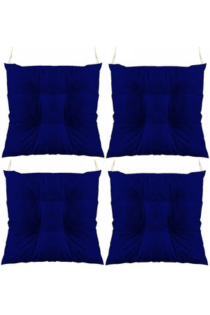Navy Blue Combination Pofidik Square Chair Cushion