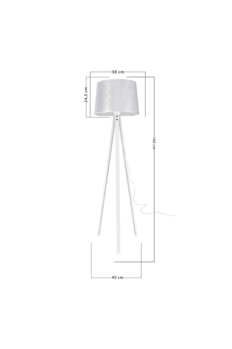 Deco Floor Lamp White Leg / Mesh White Hat - Swordslife